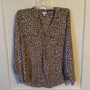 A new day cheetah button down top size medium